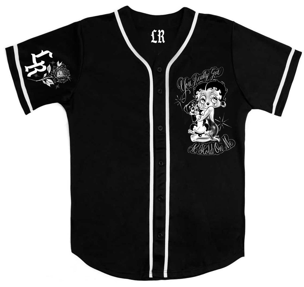 LR 'You Really Got A Hold On Me' Cut & Sew BASEBALL Jersey (Black)