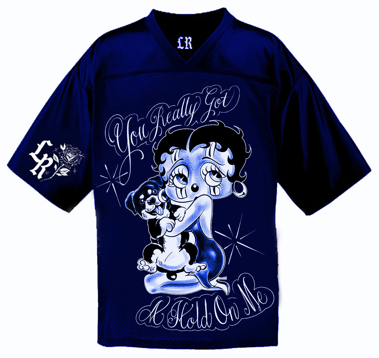 LIMITED EDITION 'You Really Got A Hold On Me' Pen & Ink Cut & Sew Football Jersey (BLUES)