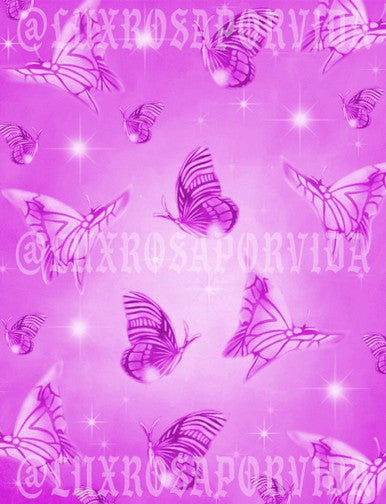 Glamour Shotz FLOAT LIKE A BUTTERFLY Airbrushed Backdrop PINK (X-Large)