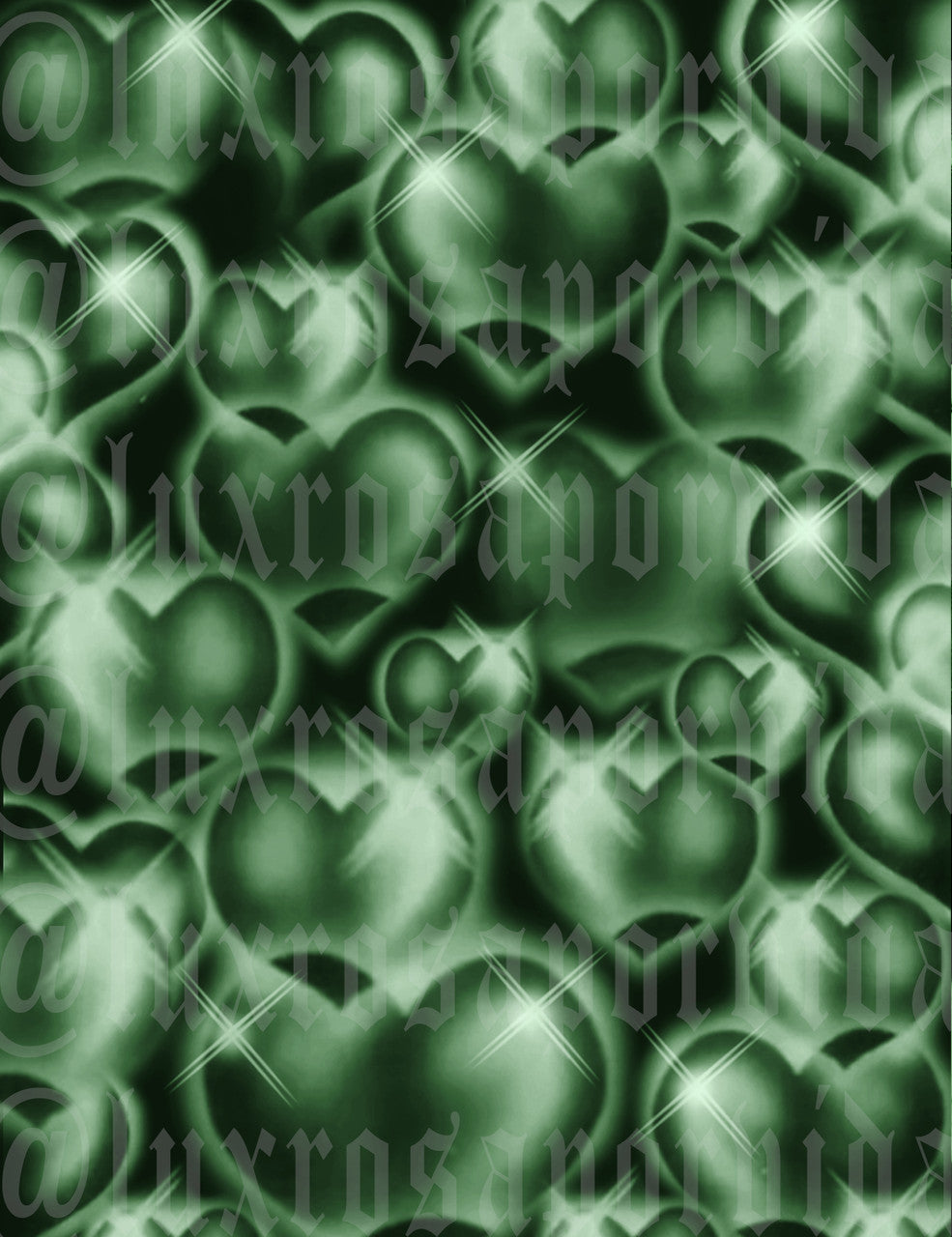 Hearts & Hynas Airbrushed Glamour Shotz Backdrop (EMERALD OCEAN) (Extra Large)
