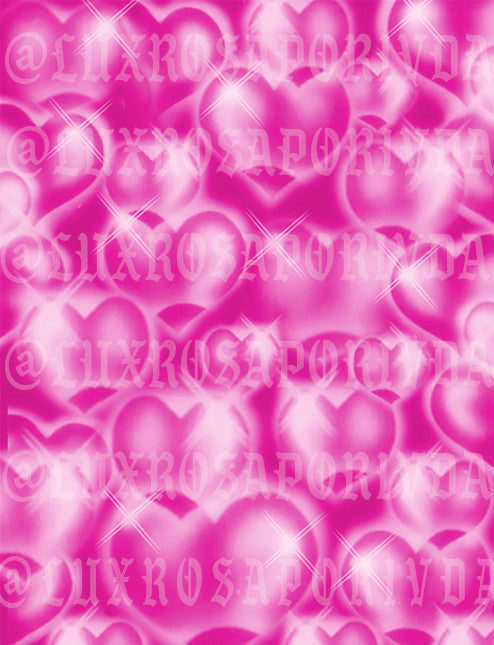 Glamour Shots Y2k Early 2000s 'Hearts & Hynas' Heart Airbrush 90s Old School Backdrop (BARBIE PINK) (Extra Large)