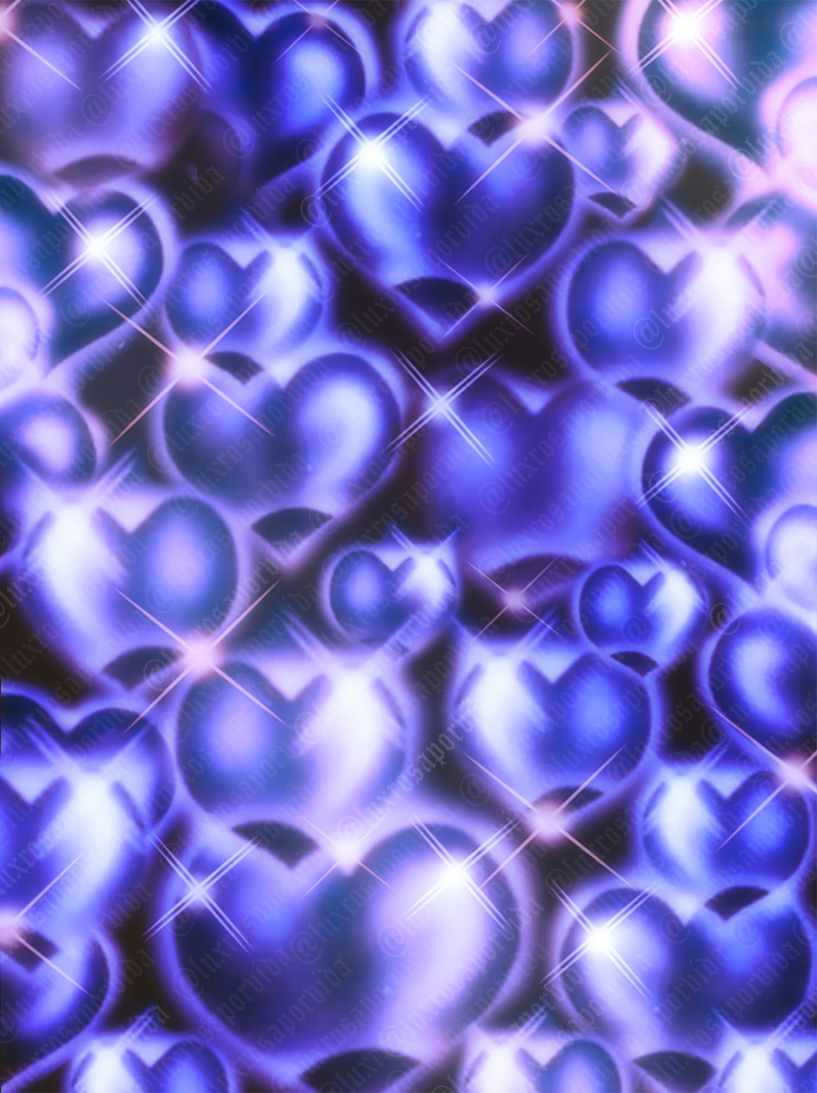 Y2K EARLY 2000s Airbrush 'Hearts & Hynas' Old School 90s Star Shots Backdrop (X-Large) PURPLE KUSH SKIES OMBRÉ