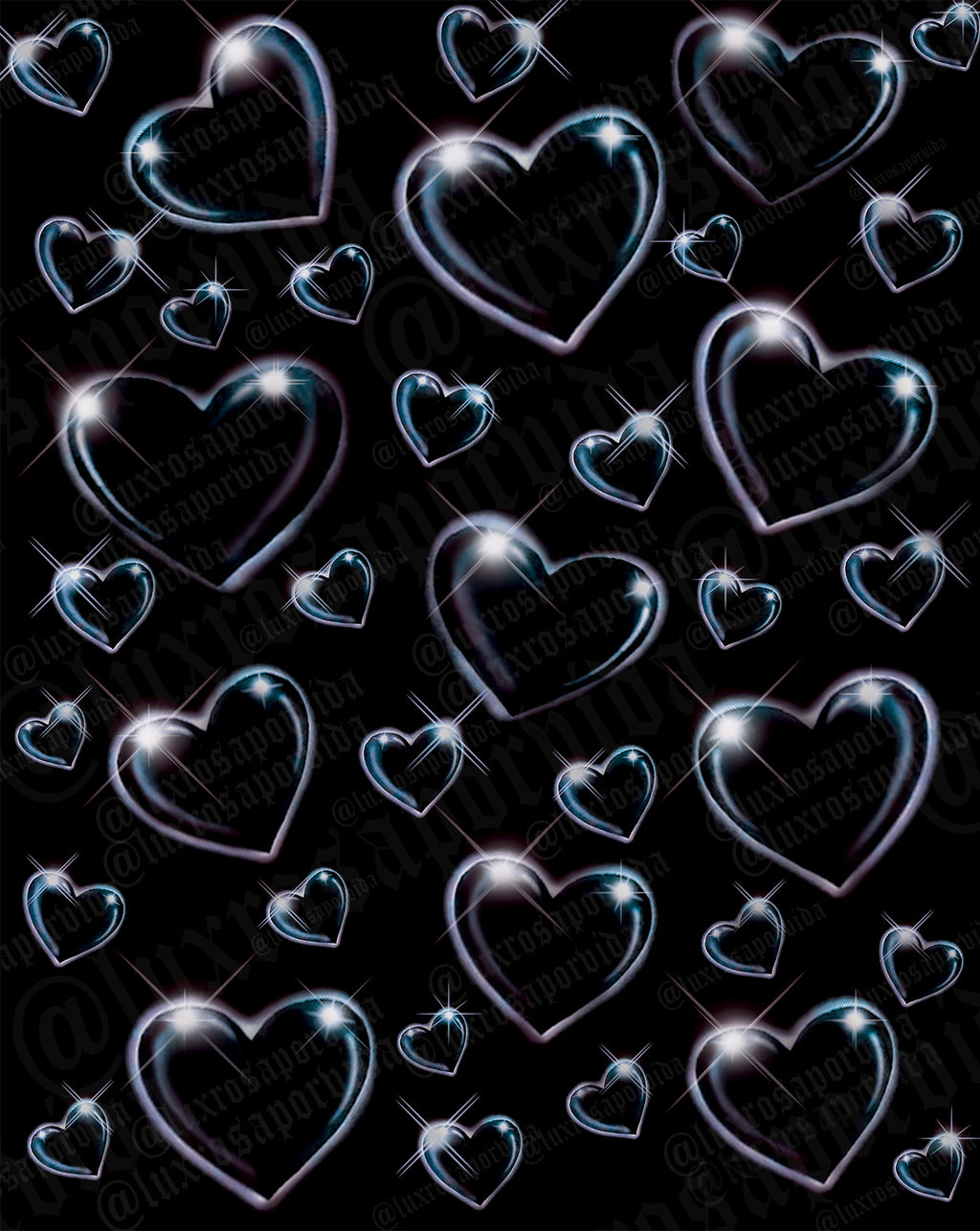 EXTRA EXTRA EXTRA XXX LARGE EARLY 2000s Y2K 'HEART OF GLASS' Glamour Shots 90s Airbrush HUGE Backdrop (Black) (XXXL) Exclusive/Limited Edition!!