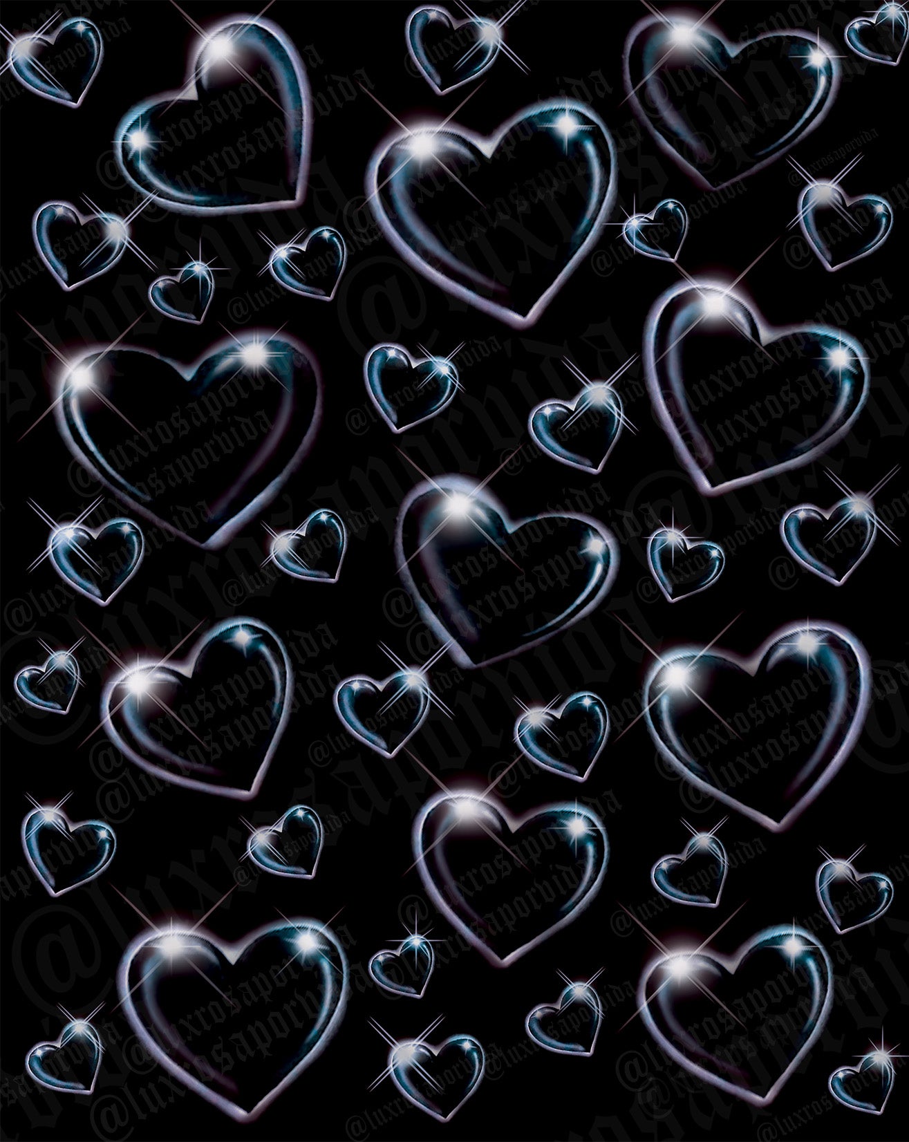 EXTRA EXTRA EXTRA XXX LARGE EARLY 2000s Y2K 'HEART OF GLASS' Glamour Shots 90s Airbrush HUGE Backdrop (Black) (XXXL) Exclusive/Limited Edition!!