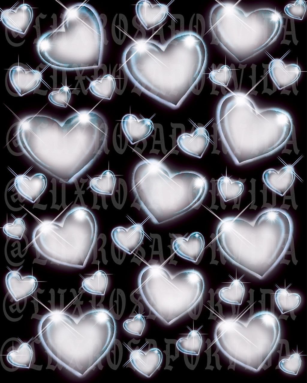 LIMITED EDITION Glamour Shotz 'Heart Of Glass' Airbrushed Backdrop (CHAMPAGNE KISSES) (Extra Large)