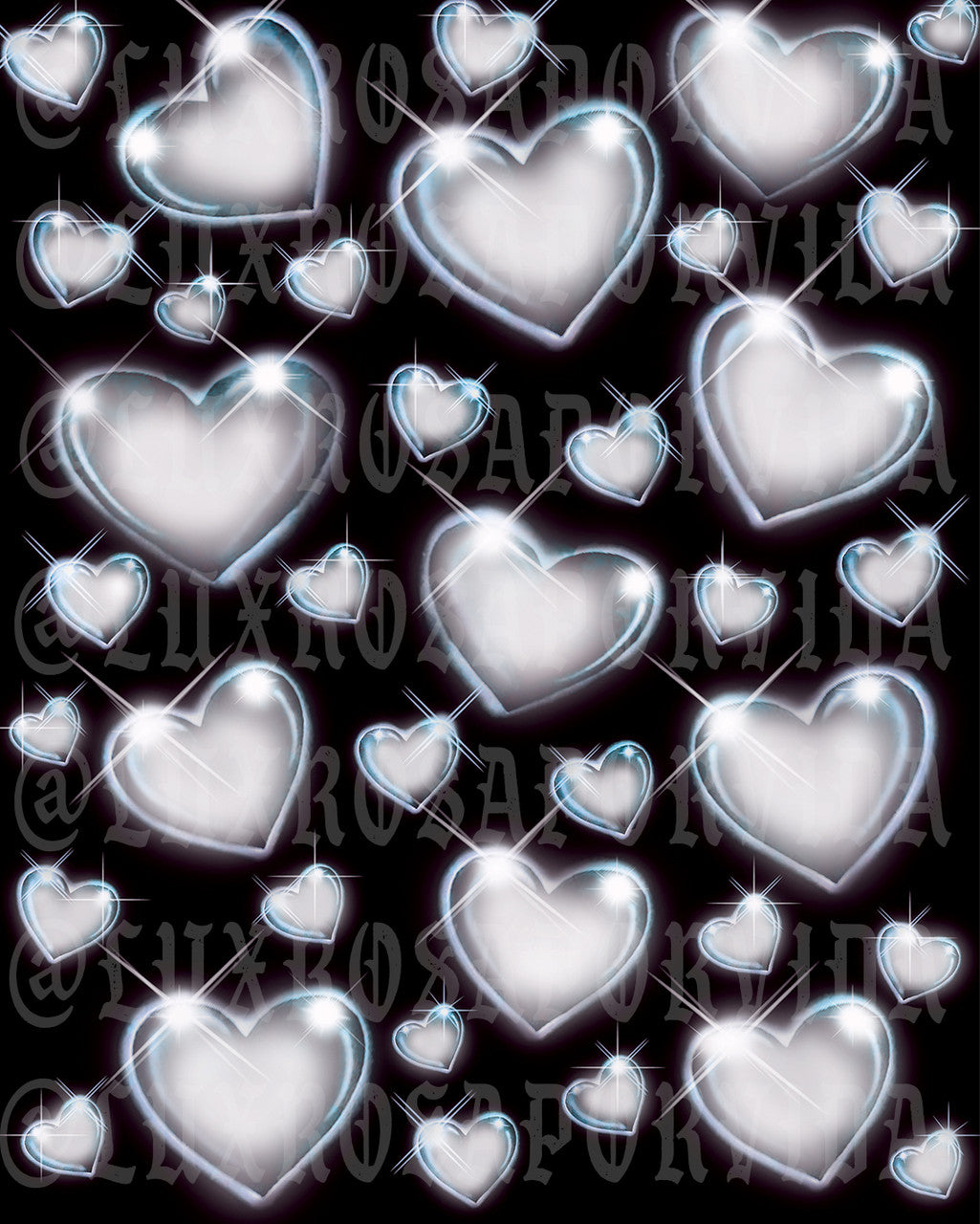 LIMITED EDITION Glamour Shotz 'Heart Of Glass' Airbrushed Backdrop (CHAMPAGNE KISSES) (Extra Large)