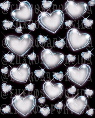 LIMITED EDITION Glamour Shotz 'Heart Of Glass' Airbrushed Backdrop (CHAMPAGNE KISSES) (Extra Large)