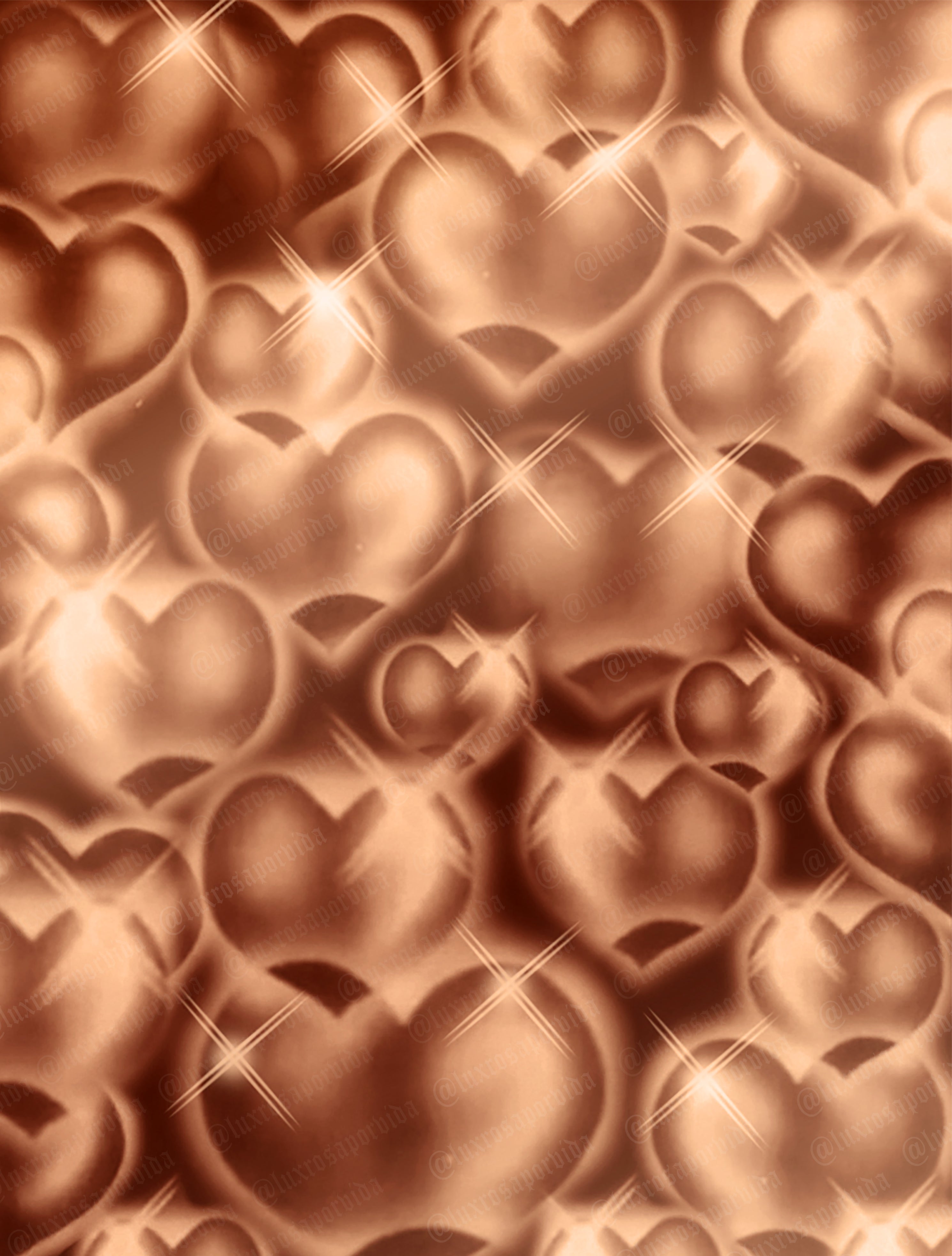 Early 2000s Y2K 'Hearts & Hynas' Airbrush 90s Glamour Shots Backdrop (BROWN OMBRÉ) (Extra Large)