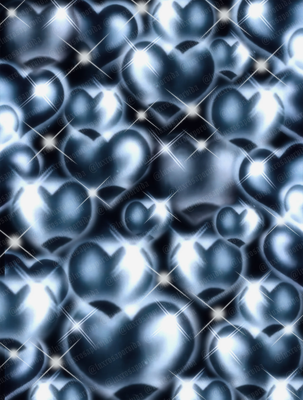 EXTRA EXTRA EXTRA XXX LARGE LIMITED EDITION  Y2K Early 2000s 'Hearts & Hynas' Glamour Shotz Airbrush Backdrop (MIDNIGHT BLUE) (XXXL) Exclusive/Limited Edition!!