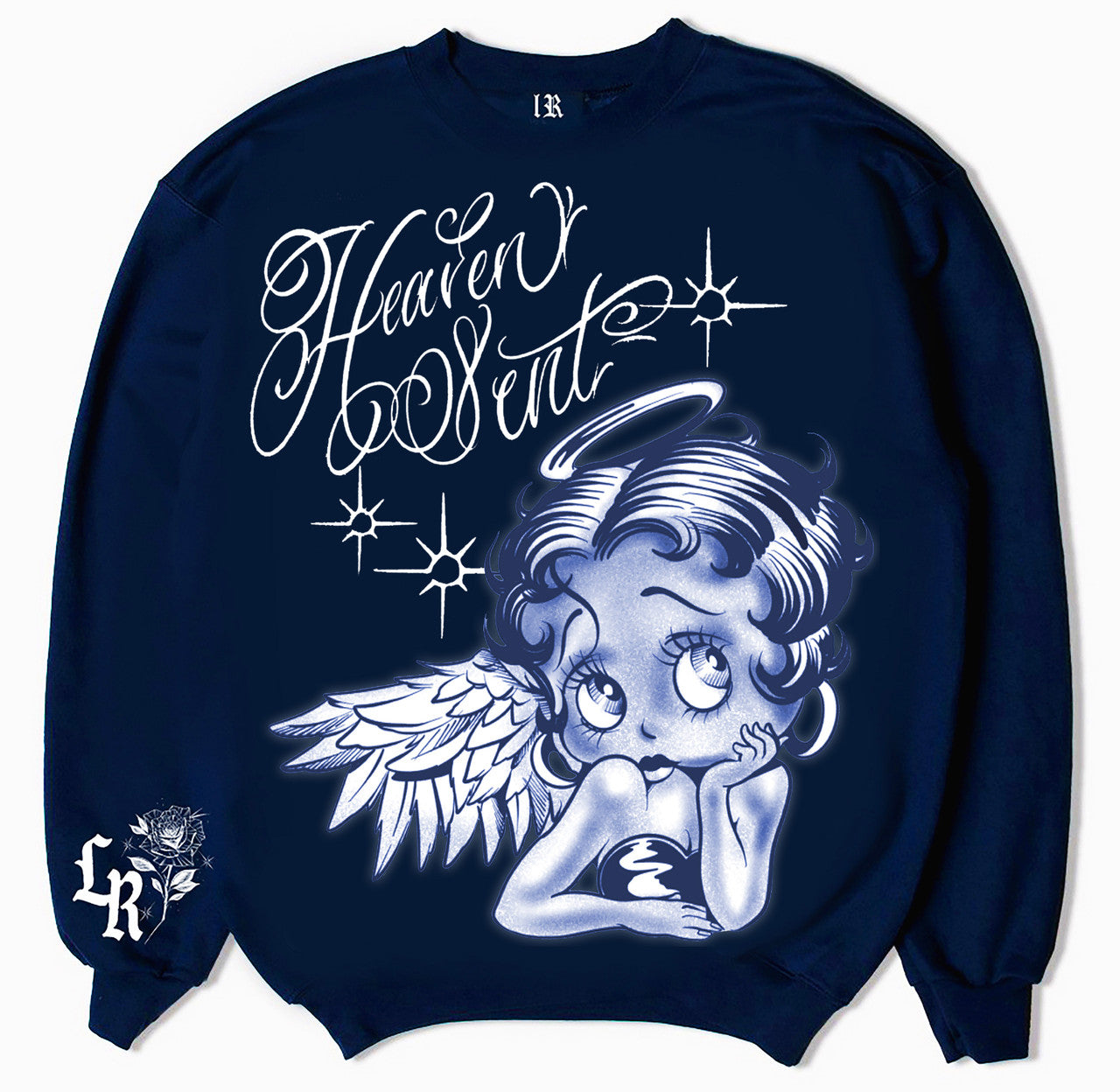 Limited Edition 'HEAVEN SENT' Pen & Ink Crewneck (Navy)