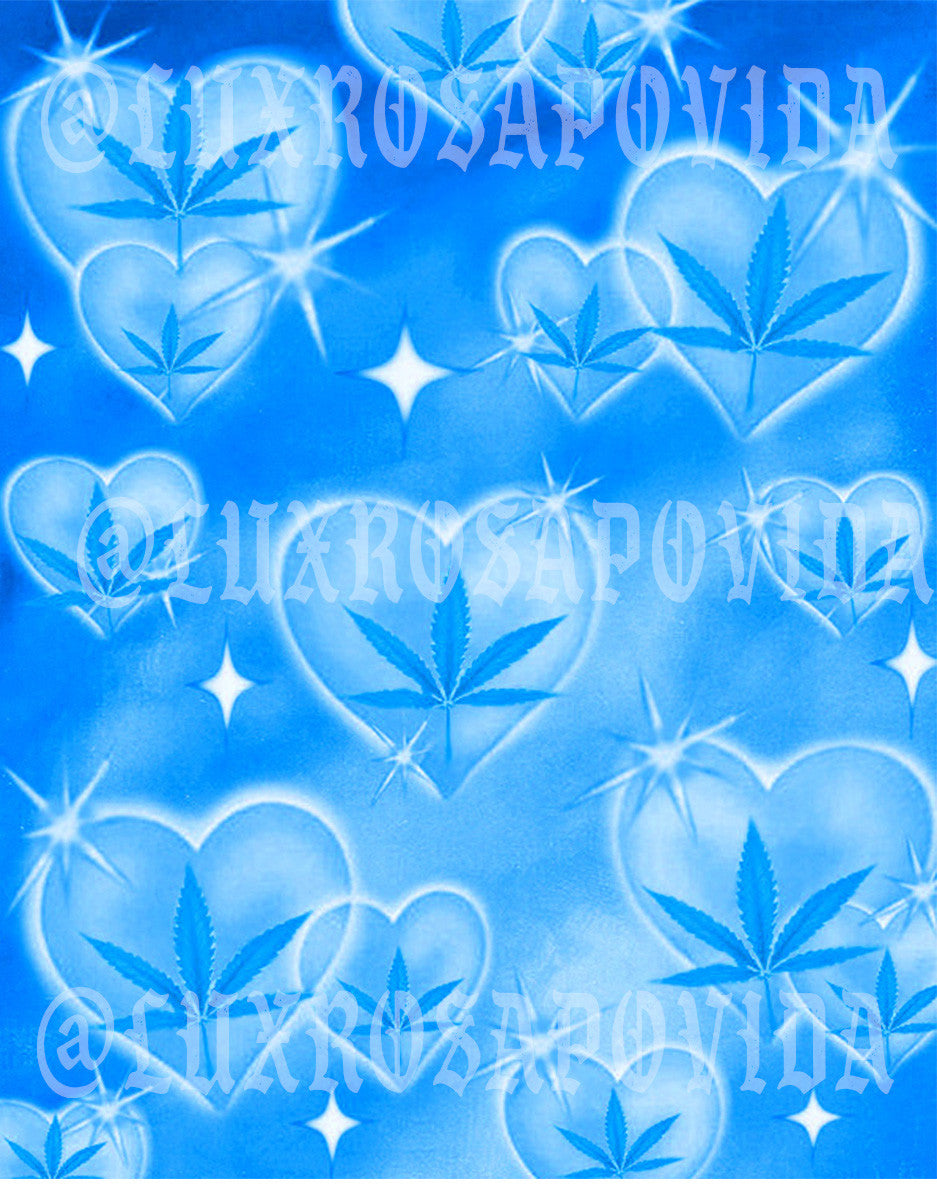 LIMITED EDITION 'HIGH TIMES AT SADIE HAWKINS' Airbrushed Glamour Shot Backdrop (BLUE KUSH) (Extra Large)