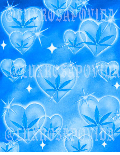 LIMITED EDITION 'HIGH TIMES AT SADIE HAWKINS' Airbrushed Glamour Shot Backdrop (BLUE KUSH) (Extra Large)