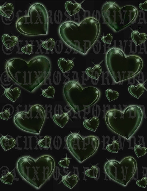 Glamour Shotz 'Heart Of Glass' Airbrushed Backdrop (GREEN) (Extra Large)