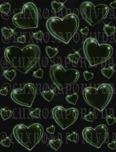 Glamour Shotz 'Heart Of Glass' Airbrushed Backdrop (GREEN) (Extra Large)