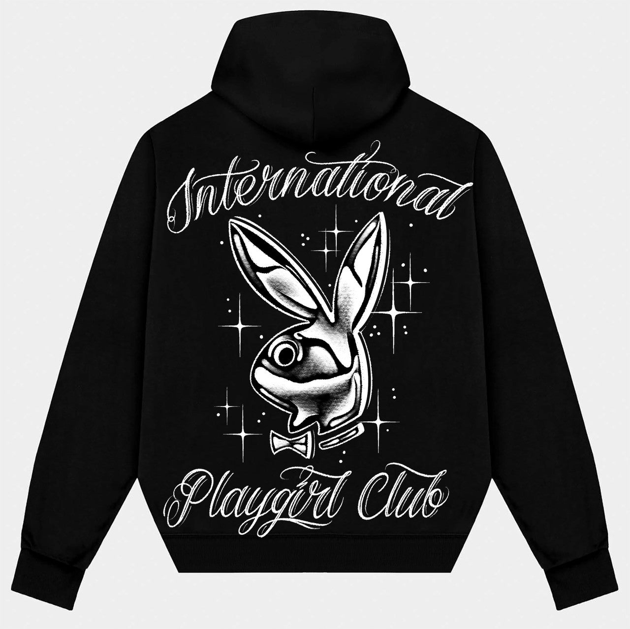 International Playgirl Club' Pen & Ink Premium Fleece Zip-Up Hoodie (Black)