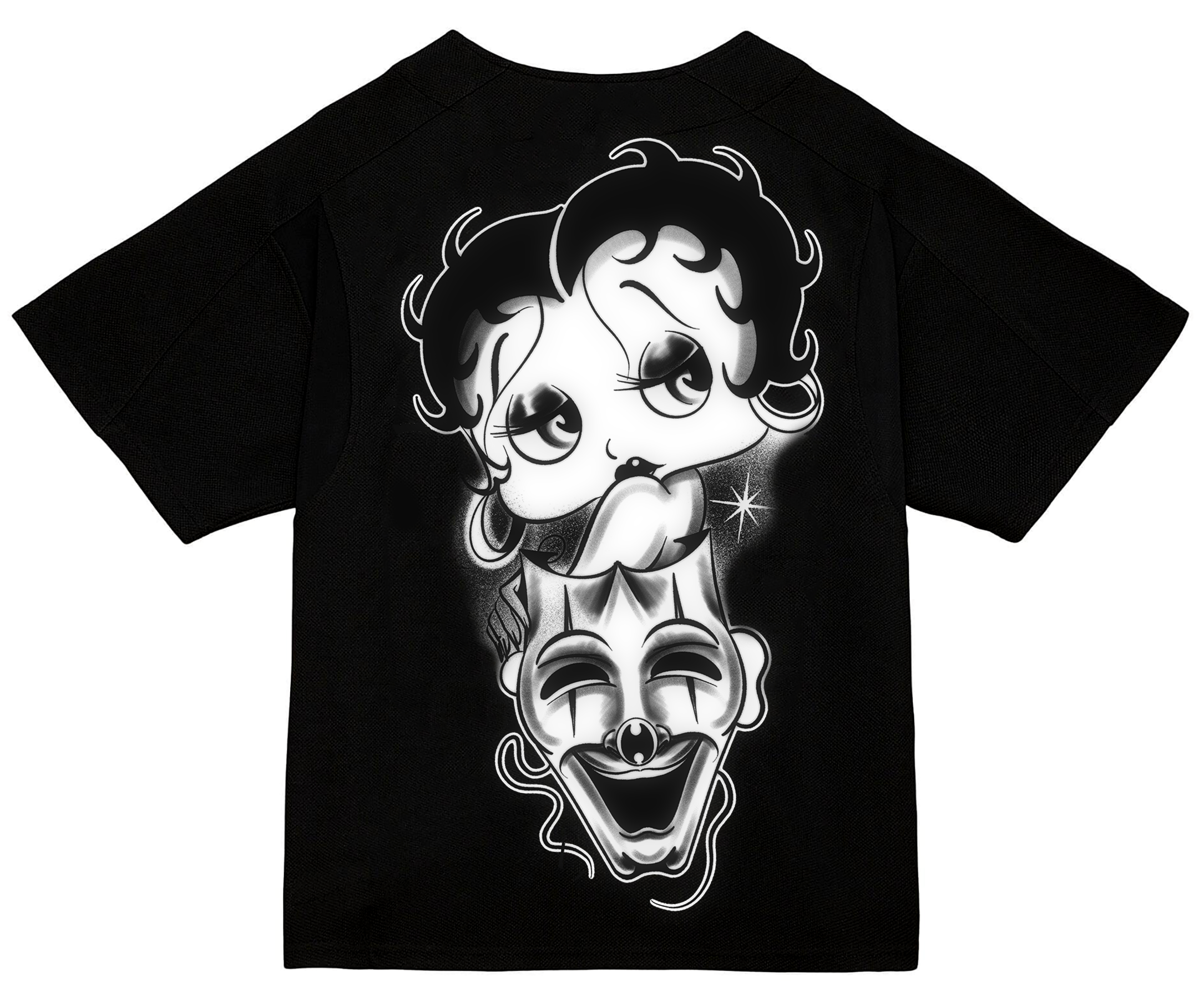 ULTRA PREMIUM 'I ONLY HAVE EYES FOR YOU' Pen & Ink Cut & Sew BASEBALL Jersey (Black/White)