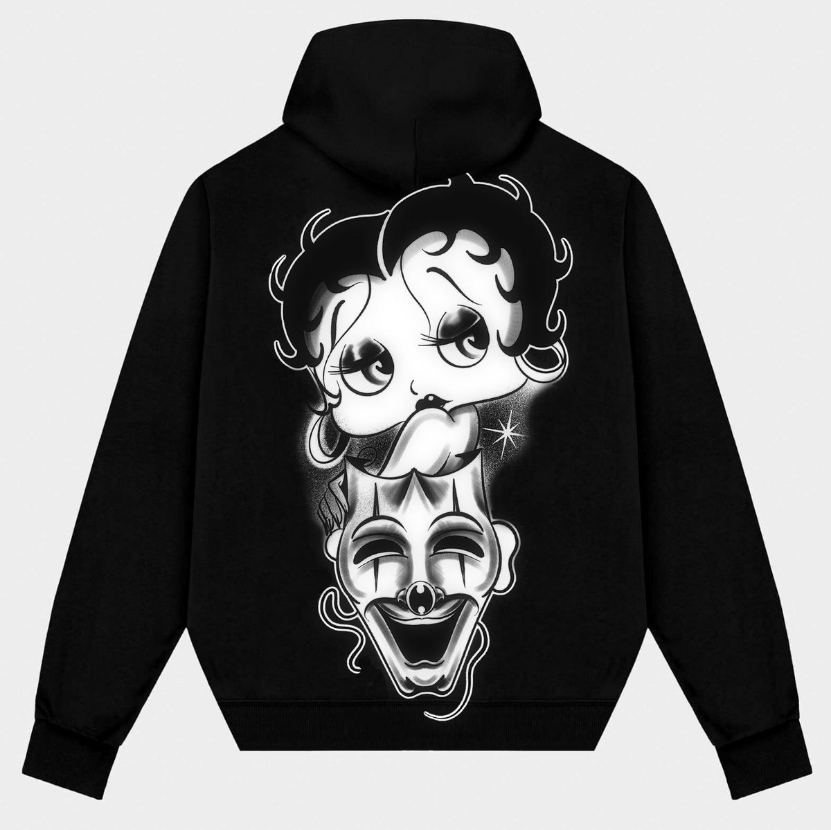 'I ONLY HAVE EYES FOR YOU' Pen & Ink Premium Fleece Zip-Up Hoodie (Black)