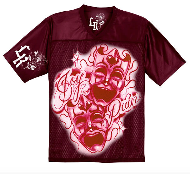 LR 'Joy & Pain' & Sew Football Jersey (BURGUNDY/RED)