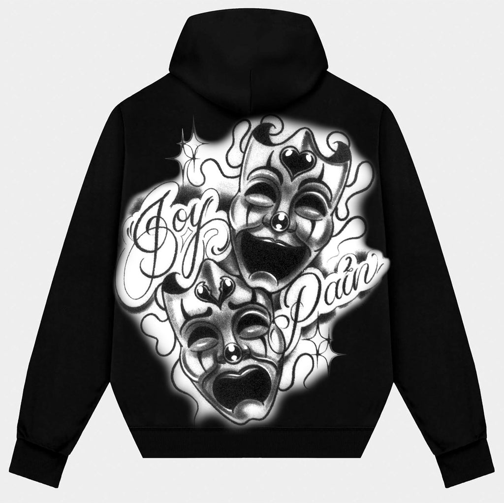 JOY & PAIN' Premium Fleece Pullover Hoodie (Black)