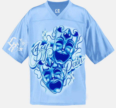 LR 'Joy & Pain' & Sew Football Jersey (BABY BLUE)
