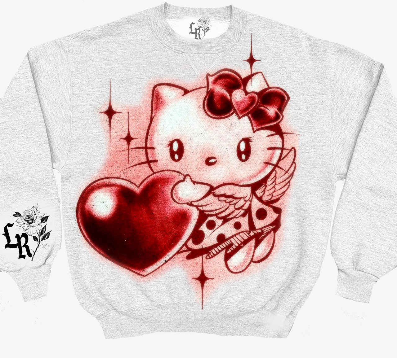 FOREVER MINE' Pen & Ink Crewneck (Grey/Red)