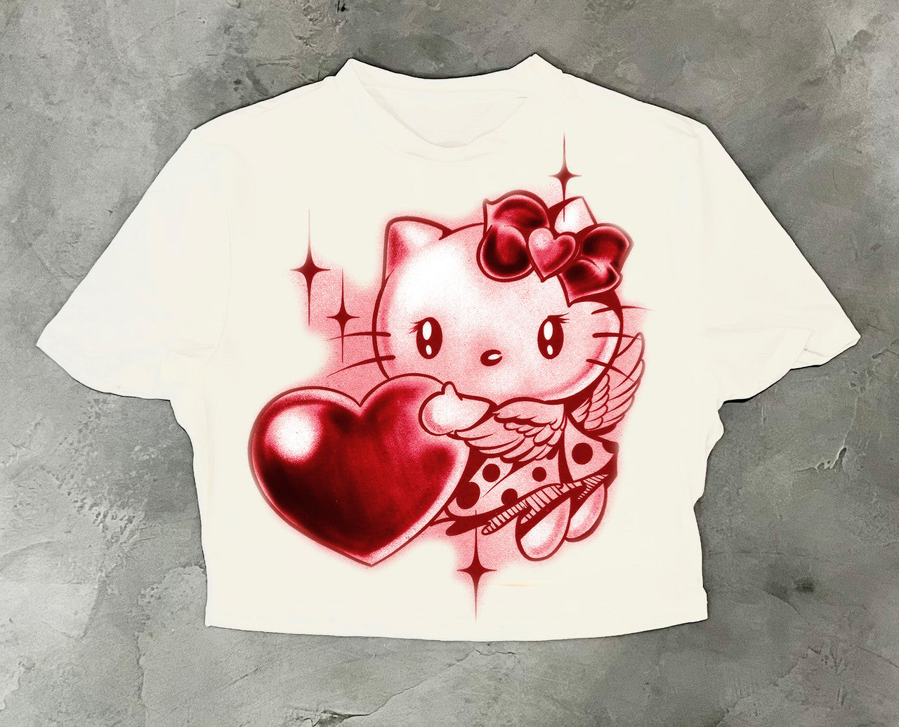 Limited Edition 'FOREVER MINE' 'Airbrushed White Crop Tee