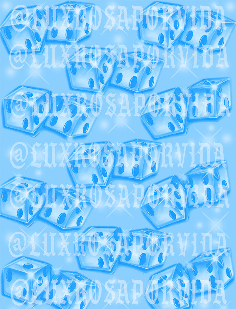 Glamour Shotz 'LADY LUCK' Airbrushed Backdrop (X-Large) BABY BLUE