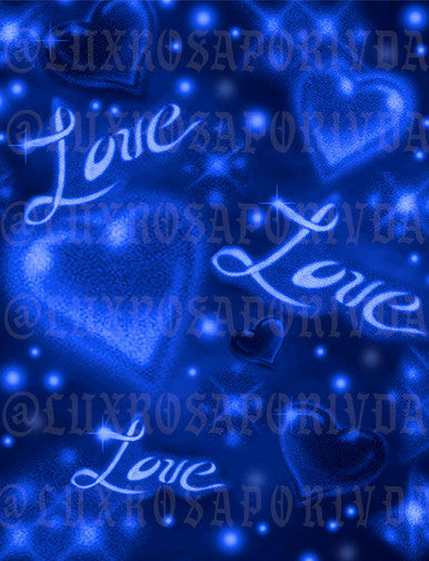 Glamour Shotz 'La-La Means I LOVE You' Airbrushed  Backdrop (True Blue) (Extra Large)