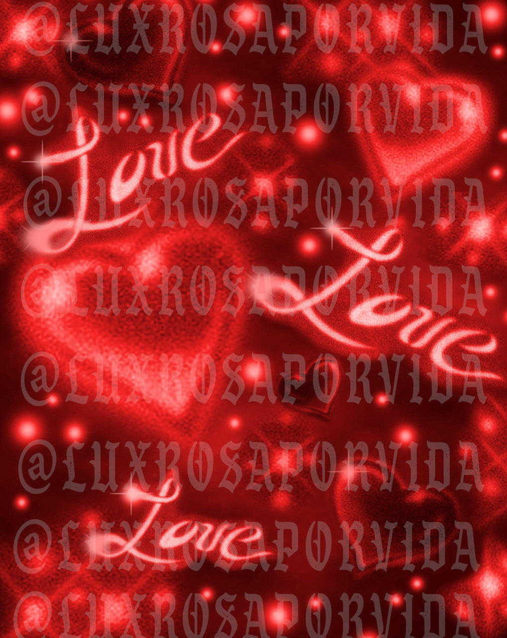 Limited Edition Glamour Shotz 'La-La Love You' Airbrushed Backdrop RED (Extra Large)