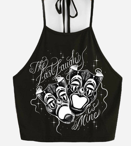LIMITED EDITION 'Last Laugh Is Mine' Halter Tank (Black)