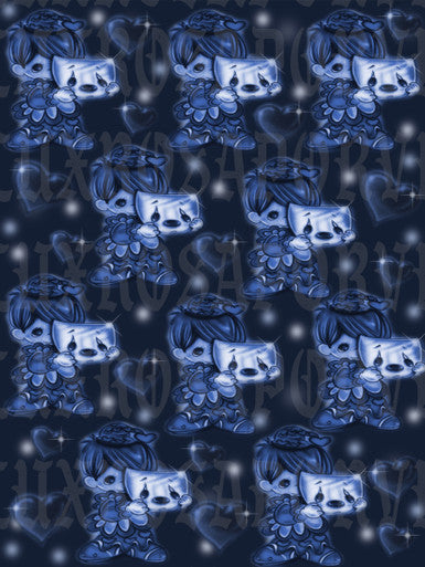 LIMITED EDITION Glamour Shotz Airbrushed 'Laugh Now, Cry Later PM' Backdrop (NAVY) (Extra Large)
