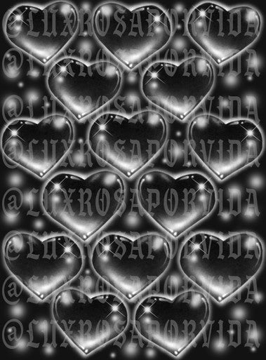 LIMITED EDITION Glamour Shotz  Airbrushed 'LOVE TKO' Heart Backdrop (BLACK) (Extra Large)