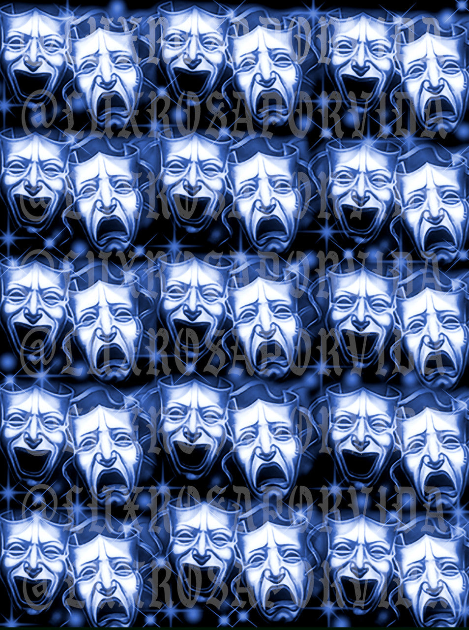 LIMITED EDITION Glamour Shotz 'Love & Misery' Airbrushed Backdrop (X-Large) BLACK/BLUE