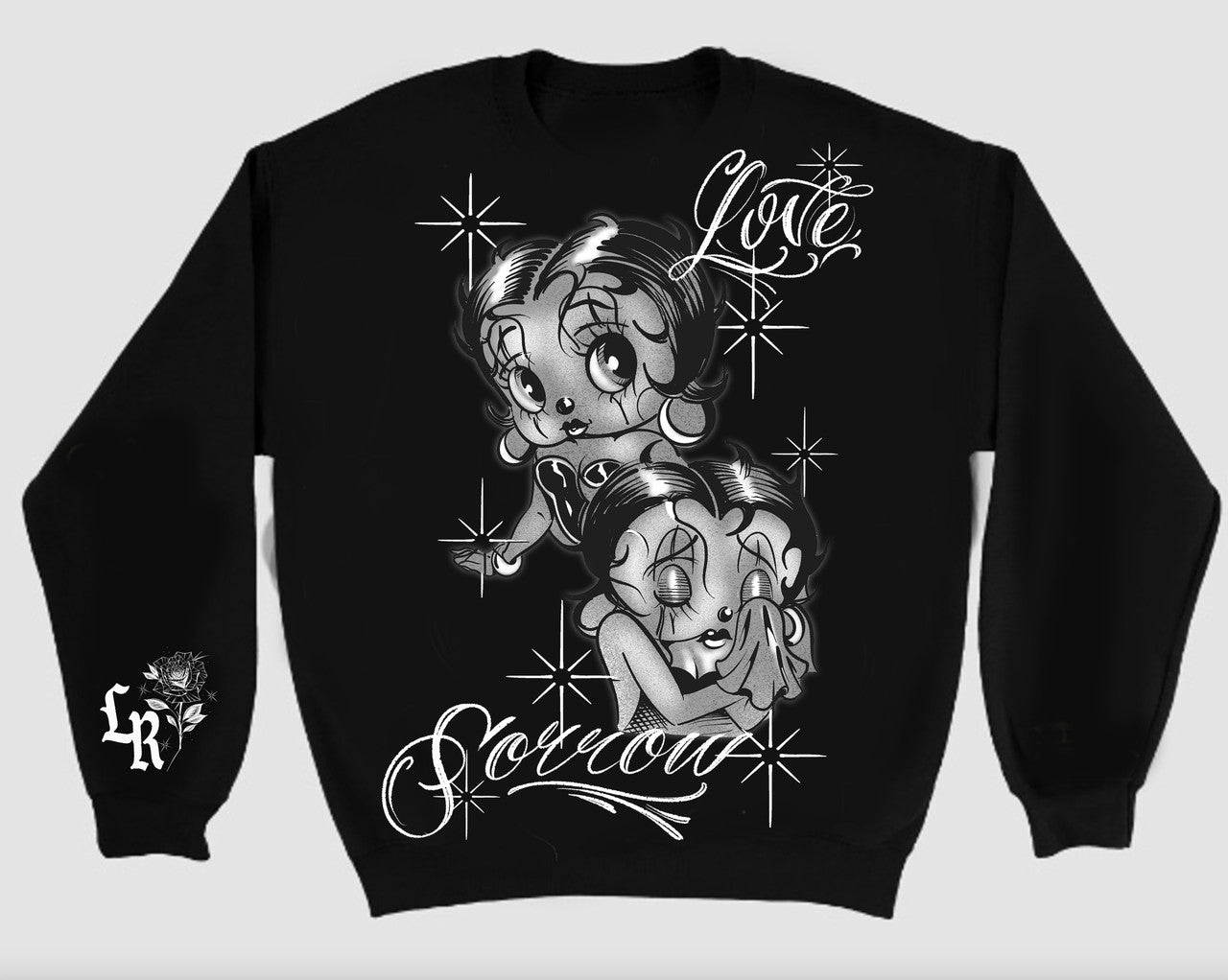 LOVE & SORROW' Pen & Ink Crewneck (Black)