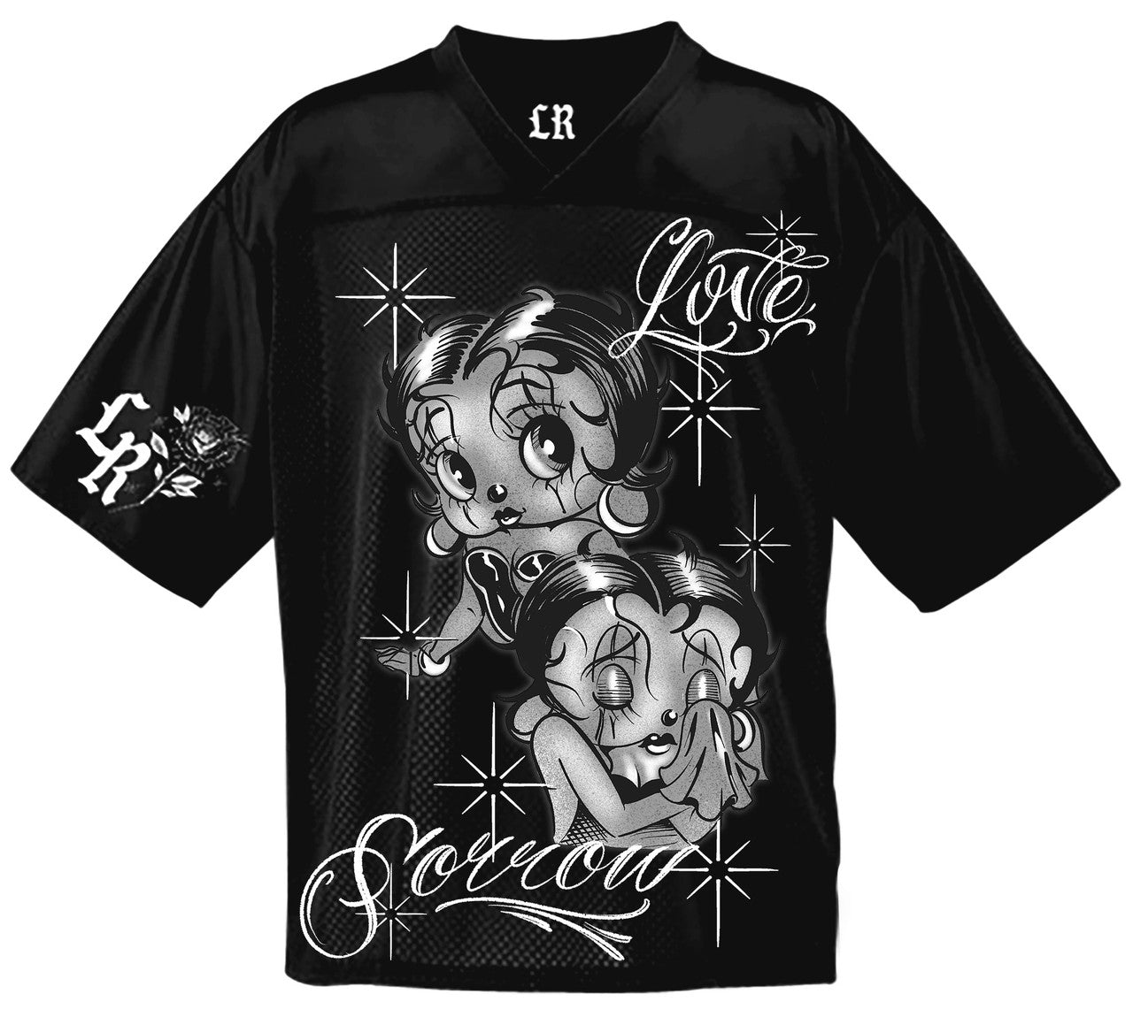 Limited Edition 'Love & Sorrow' Pen & Ink Cut & Sew Football Jersey (Black)