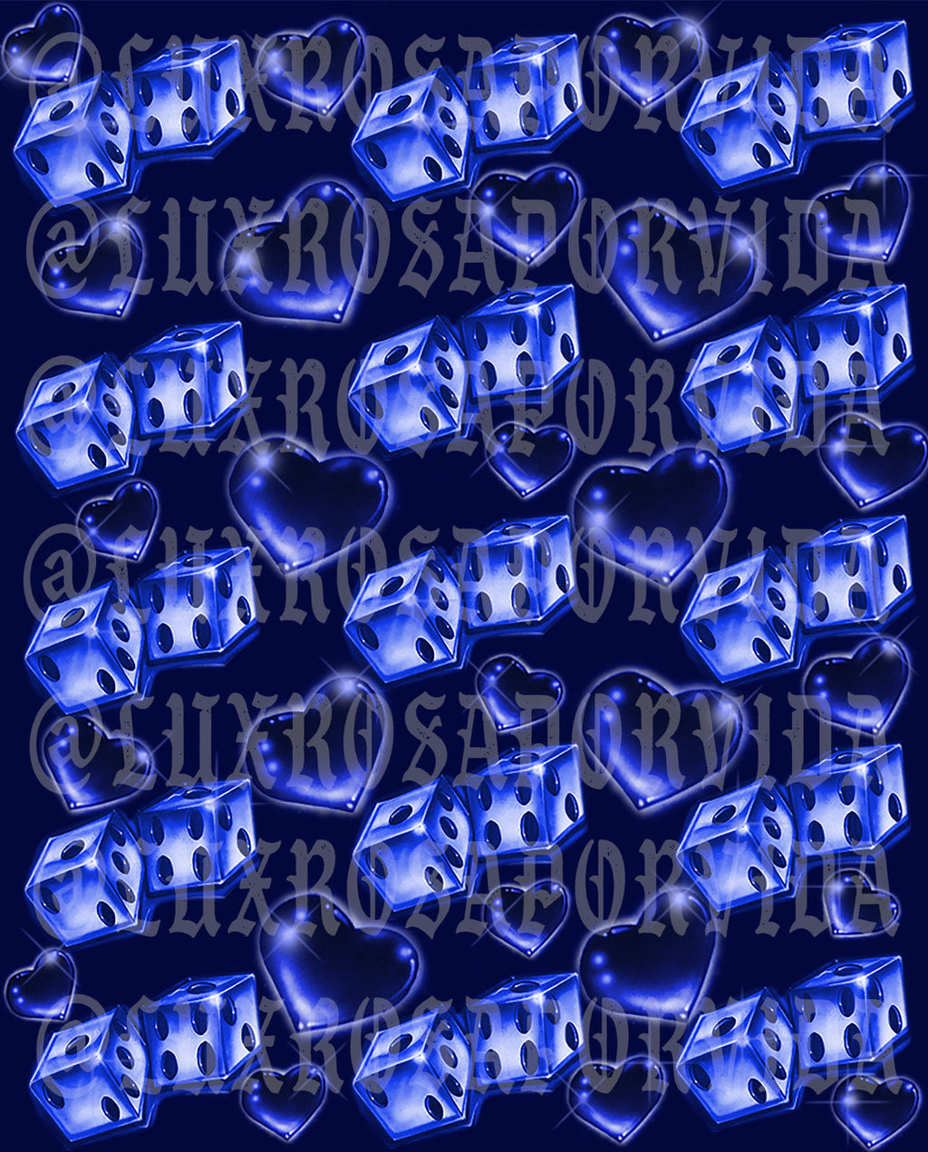 Glamour Shotz  Airbrushed 'LOVERGIRL' Dice Backdrop (OCEAN BLUES) (Extra Large)