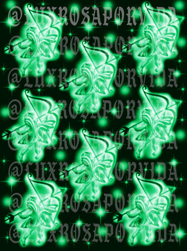 Glamour Shotz 'Love Struck' Airbrushed Backdrop NEON GREEN/BLACK (X-Large)