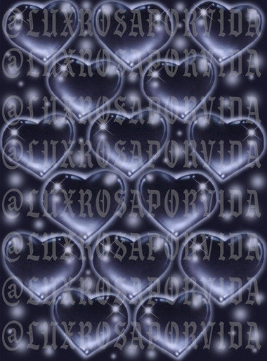 LIMITED EDITION Glamour Shotz  Airbrushed 'LOVE TKO' Heart Backdrop (CLOUDY NIGHTS) (Extra Large)