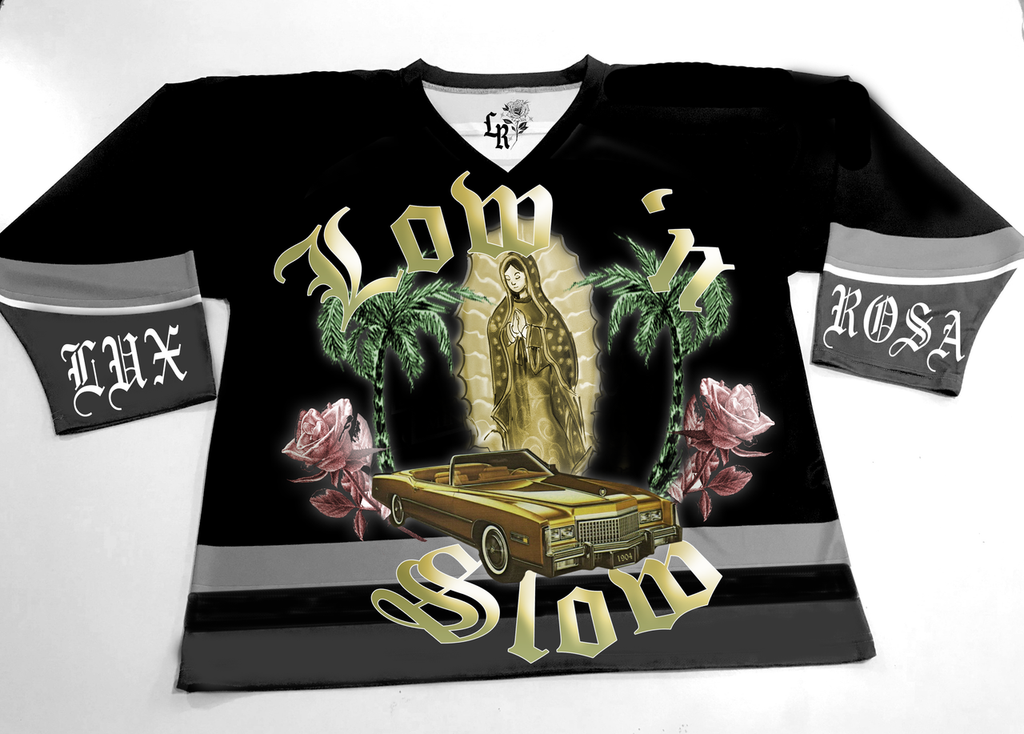 KEYS 2 THE CITY' Airbrushed Cut & Sew Long Sleeve Hockey Jersey (Black/Grey)