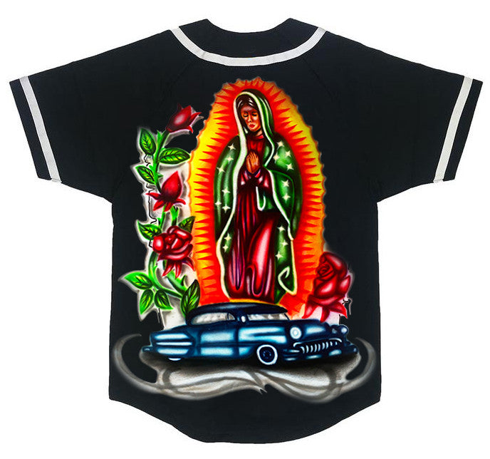 Lupe & Low Lows' Airbrushed Cut & Sew Baseball Jersey (Black)