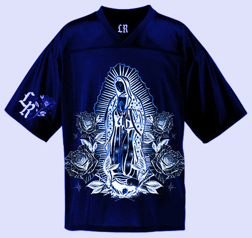 LR 'Virgen De Rosas' & Sew Football Jersey (NAVY)