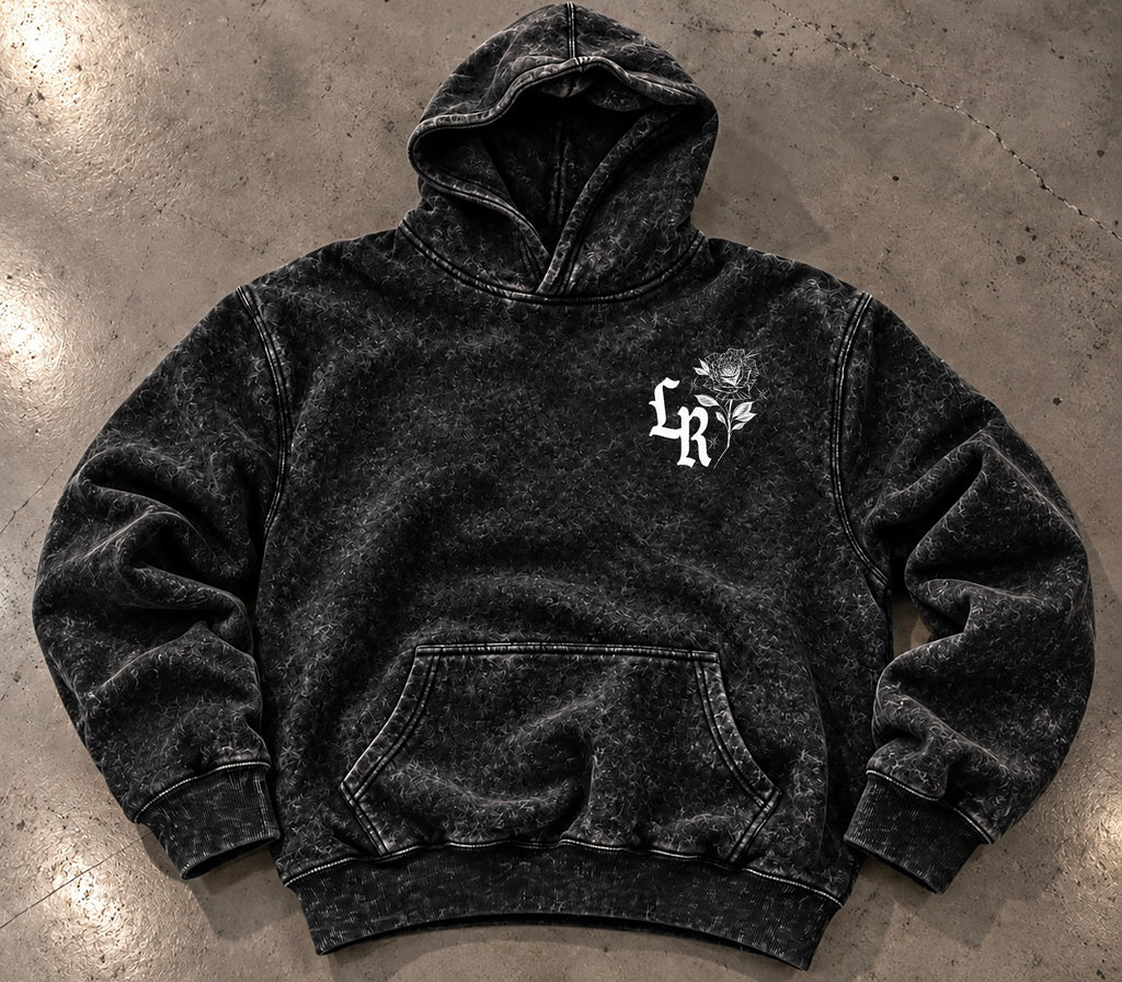 Limited Edition 'LUPITA' Ultra Premium Heavy Mineral Washed Pullover Hoodie (MINERAL WASHED BLACK)