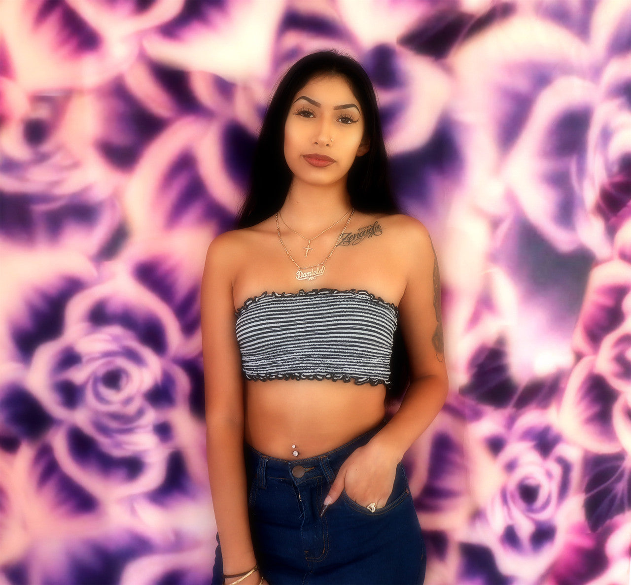 Glamour Shotz ROSAS (Deep Magenta) Airbrushed Backdrop MAGENTA (Extra Large)