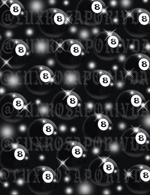 Glamour Shots Early 2000s Y2K 'Magic 8 Ball' Airbrush 90s Backdrop (BLACK) (Extra Large)