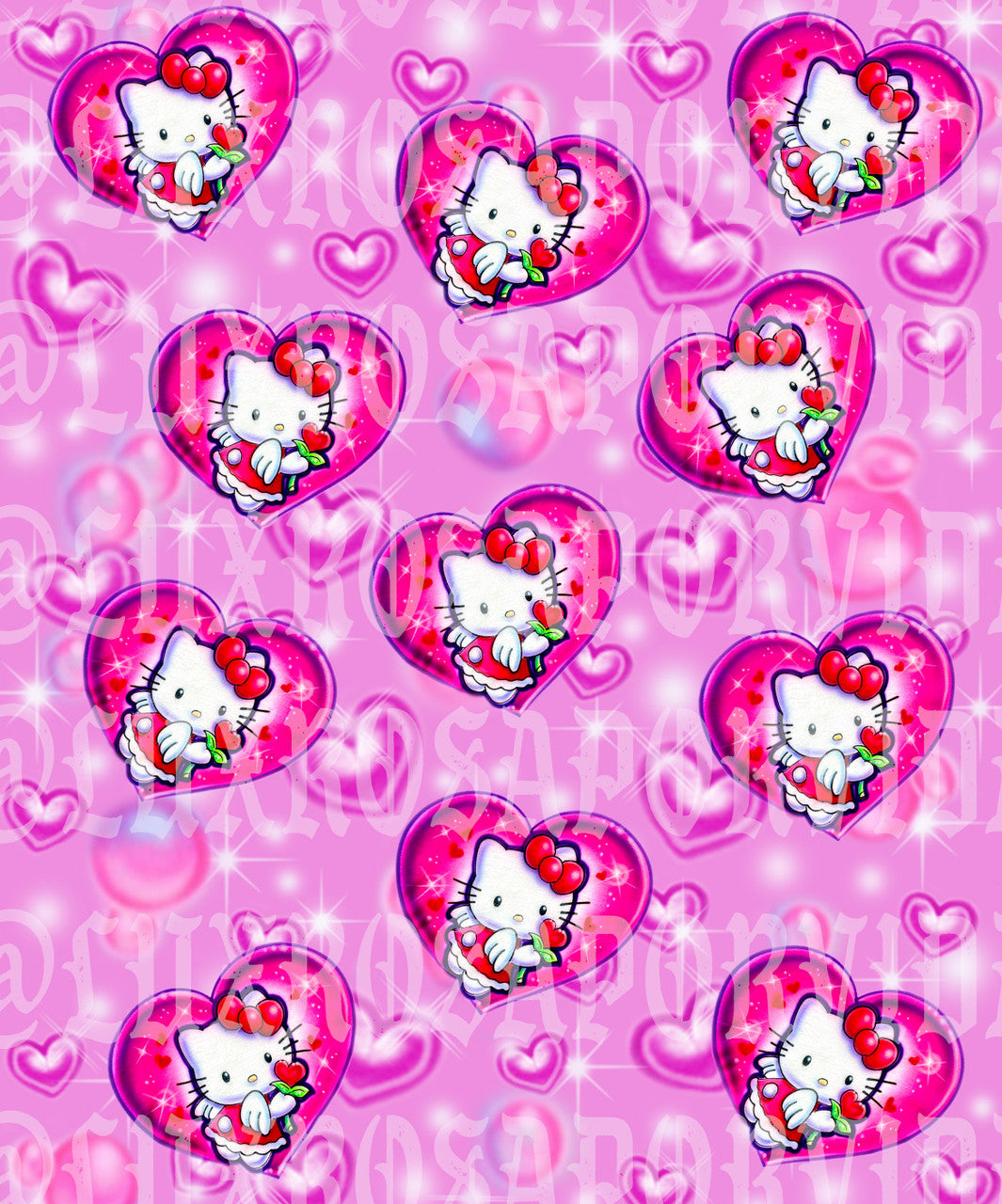 LIMITED EDITION Glamour Shotz Y2K Early 2000s 'ANGEL BABY MEOW' Heart Airbrush Backdrop (PINK) (Extra Large)