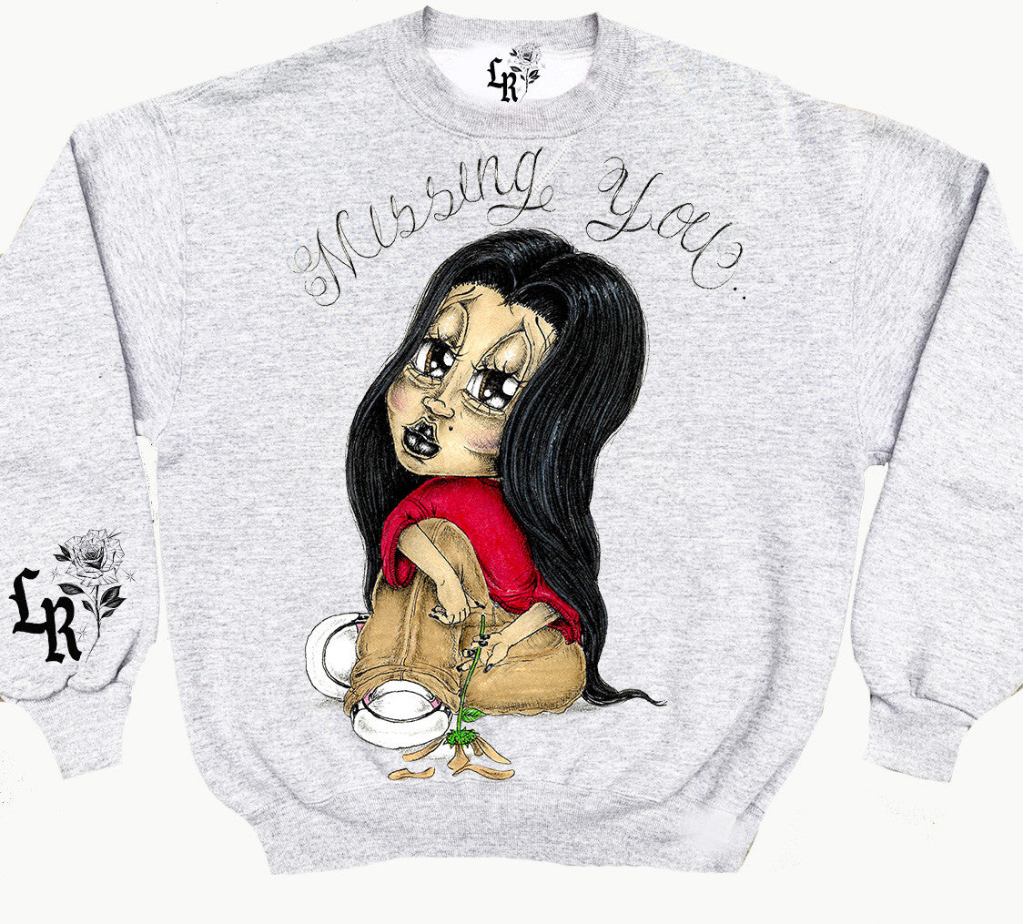 Limited Edition 'Missing You' Pen & Ink Crewneck (Grey)