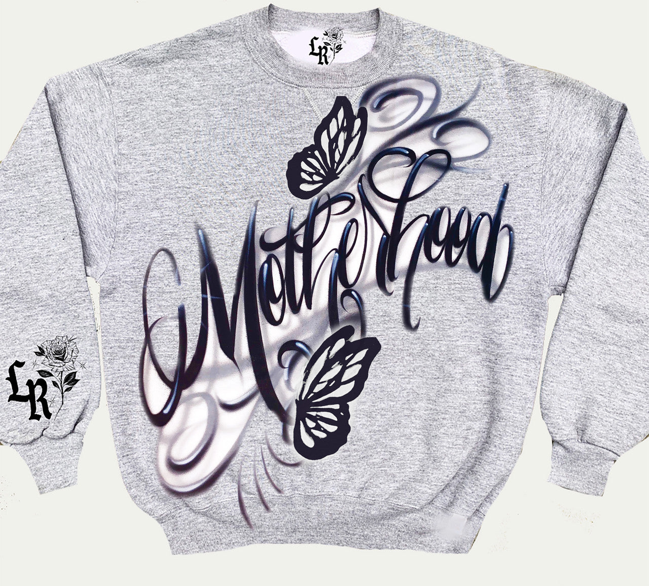 PRESALE** Motherhood Mariposa Airbrush Crewneck (Grey)
