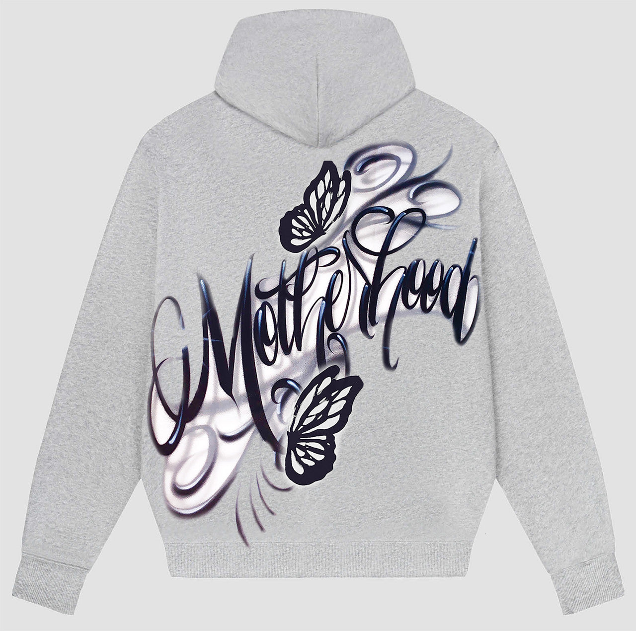 ‘Motherhood Mariposa' Airbrushed ZIP-UP Hoodie (GREY)