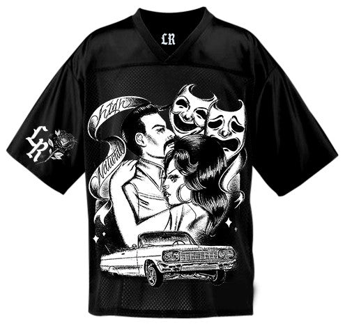 LR 'Natural High' Pen & Ink Cut & Sew Football Jersey (BLACK)