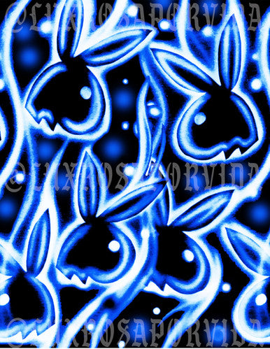 Glamour Shotz 'OG PLAYGIRL' Airbrushed Backdrop ELECTRIC BLUES (Extra Large)